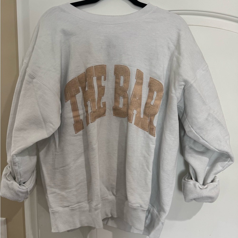 The Bar White Sweatshirt with Tan Design